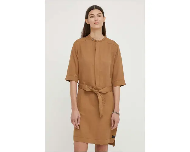 G-Star Raw rochie culoarea maro, mini, drept