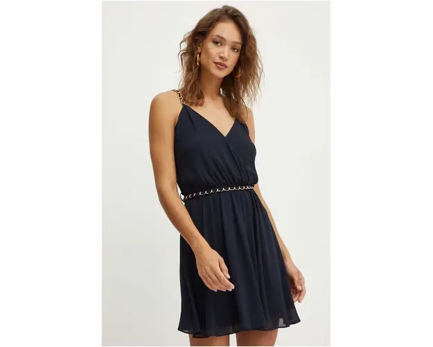 Morgan rochie RENODO culoarea albastru marin, mini, evazati, RENODO