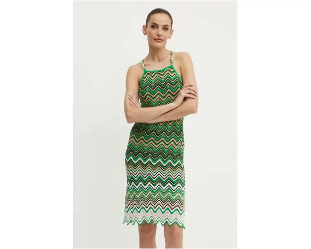 Morgan rochie RMELAN culoarea verde, mini, evazati, RMELAN