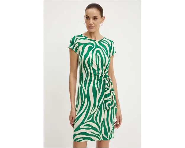 Morgan rochie RVEBO culoarea verde, mini, evazati, RVEBO