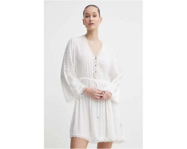 Superdry rochie culoarea alb, mini, evazati