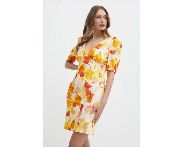 Morgan rochie RAMIN.F culoarea galben, mini, drept, RAMIN.F