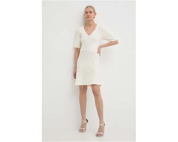 Morgan rochie RMALICE culoarea bej, mini, evazati, RMALICE