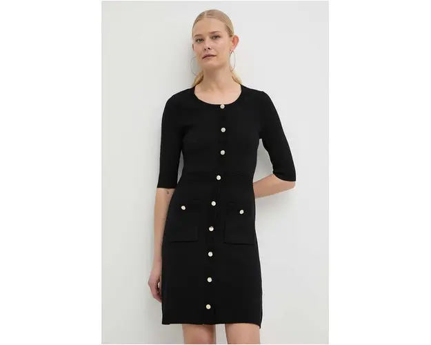 Morgan rochie RMFOANA culoarea negru, mini, evazati, RMFOANA