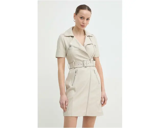 Morgan rochie RSKIN culoarea bej, mini, mulata, RSKIN