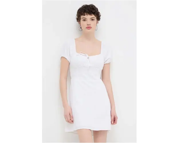Hollister Co. rochie din in culoarea alb, mini, evazati