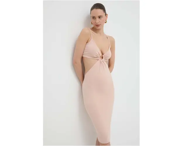Elisabetta Franchi rochie culoarea roz, mini, mulata
