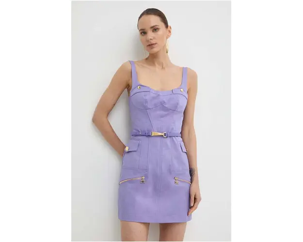 Elisabetta Franchi rochie culoarea violet, mini, mulata, AB66142E2