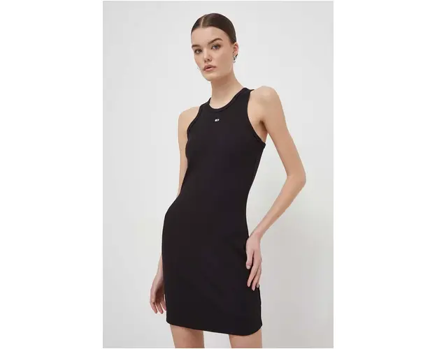 Tommy Jeans rochie culoarea negru, mini, mulata DW0DW17406