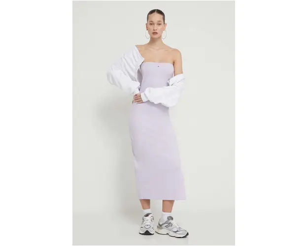 Tommy Jeans rochie culoarea violet, mini, mulata DW0DW17925