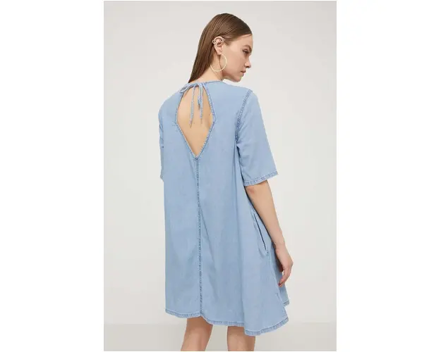 Tommy Jeans rochie din bumbac mini, evazati DW0DW17932