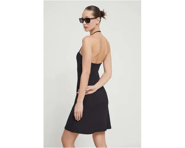 Tommy Jeans rochie culoarea negru, mini, evazati DW0DW17942