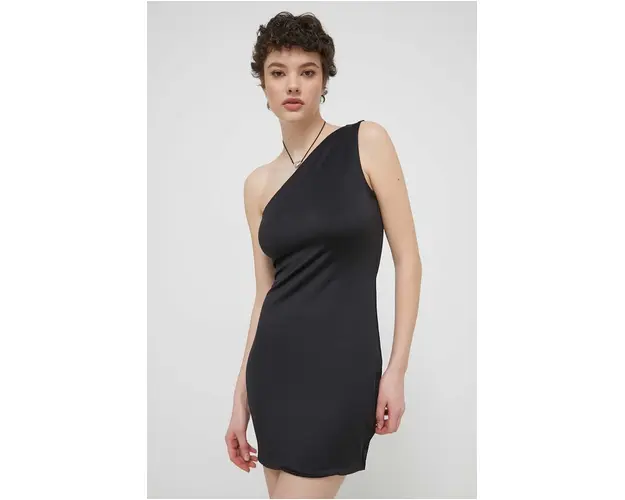 Tommy Jeans rochie culoarea negru, mini, mulata DW0DW17947
