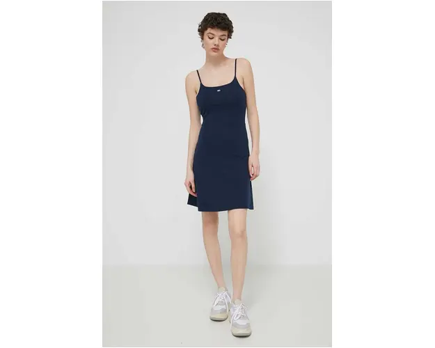 Tommy Jeans rochie culoarea bleumarin, mini, evazati DW0DW17988