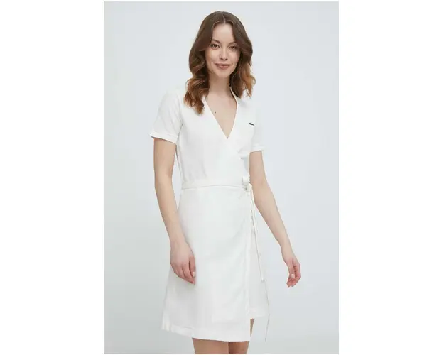 Lacoste rochie culoarea bej, mini, evazati