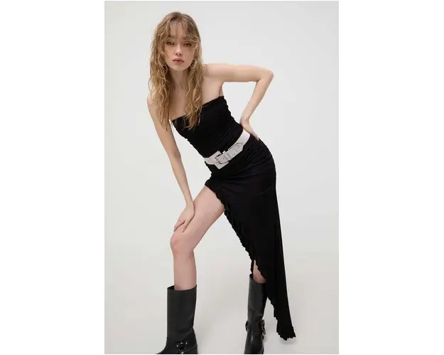 Aniye By rochie culoarea negru, maxi, mulata 185340