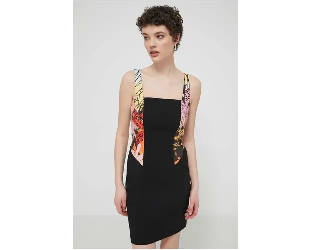 Desigual rochie MARBELLA LACROIX culoarea negru, mini, mulata, 24SWVW75