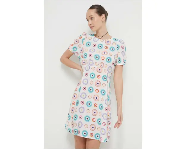 Desigual rochie culoarea alb, mini, evazati