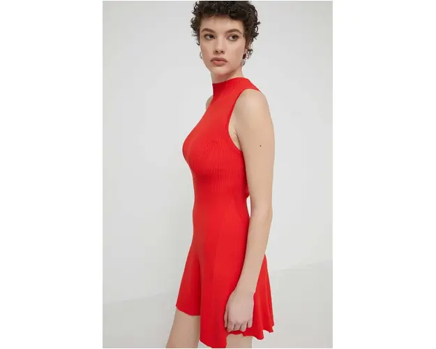 Desigual rochie TURNER culoarea rosu, mini, evazati, 24SWVF08