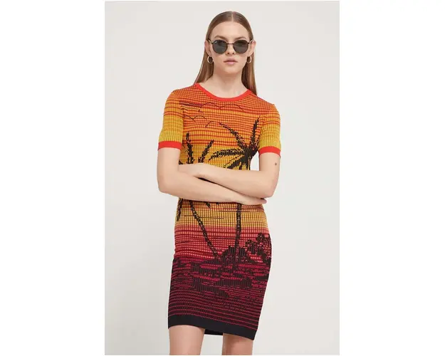 Desigual rochie culoarea portocaliu, mini, mulata