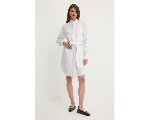 Boss Orange rochie culoarea alb, mini, evazati, 50511827