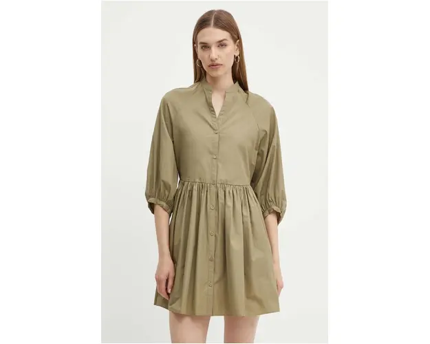 MAX&Co. rochie din bumbac culoarea verde, mini, evazati, 2416221094200