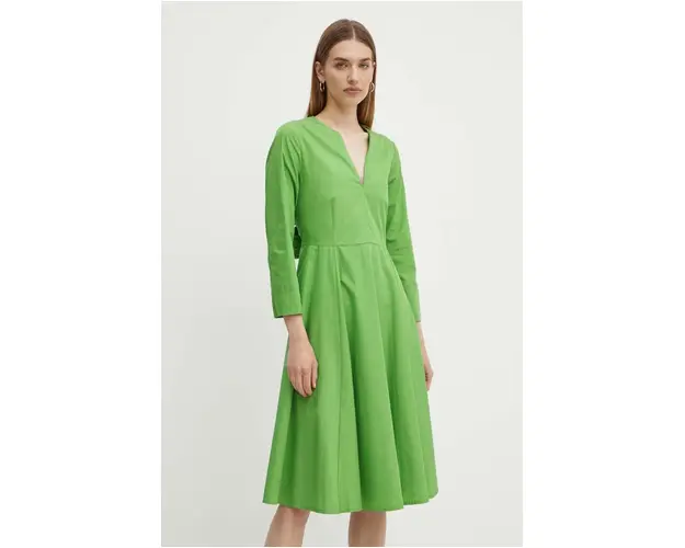 MAX&Co. rochie din bumbac culoarea verde, mini, evazati, 2416221154200 2416220000000