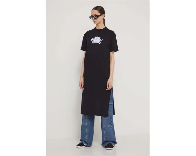 Karl Lagerfeld Jeans rochie din bumbac culoarea negru, mini, drept
