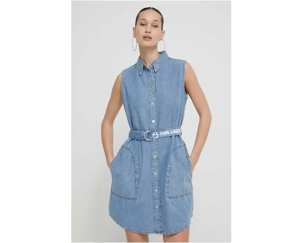 Karl Lagerfeld Jeans rochie jeans mini, drept