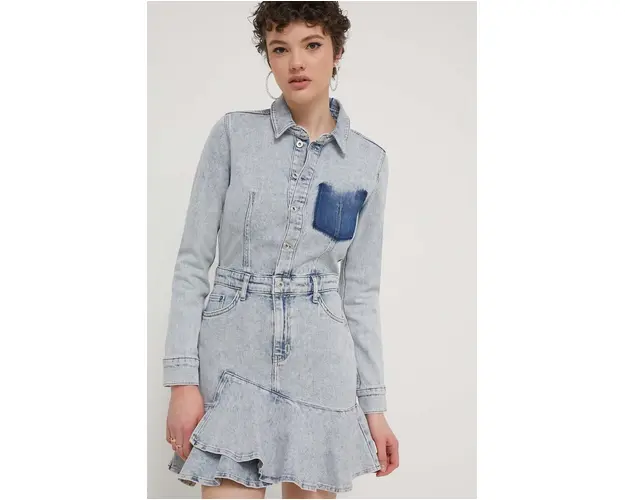 Karl Lagerfeld Jeans rochie jeans mini, evazati