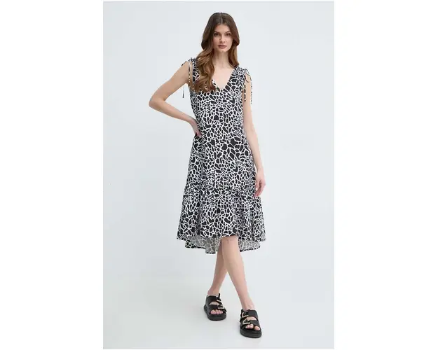 Karl Lagerfeld rochie din in midi, evazati
