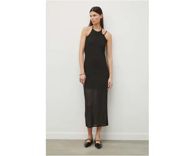 Won Hundred rochie culoarea negru, maxi, drept 2819-13034