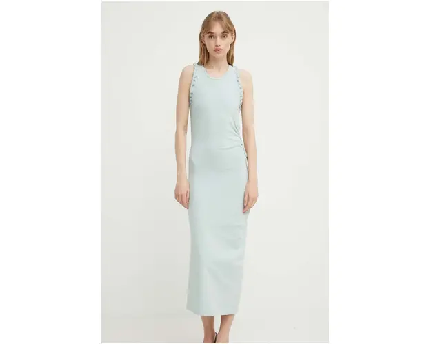 IRO rochie culoarea turcoaz, maxi, mulata