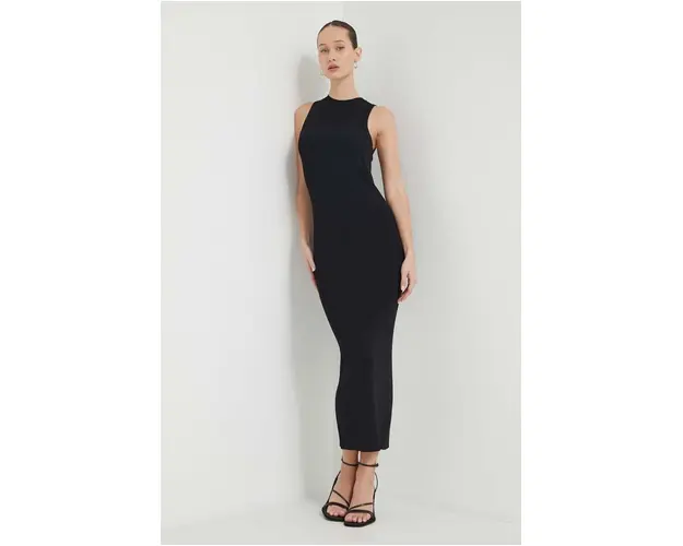 IRO rochie culoarea negru, midi, mulata