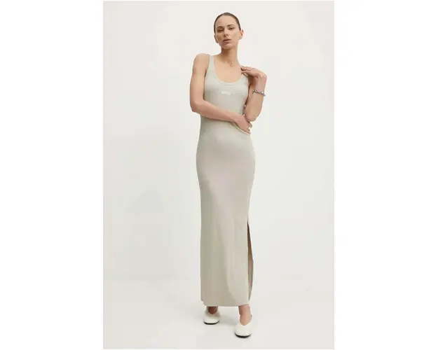 Gestuz rochie culoarea gri, maxi, mulata, 10909158