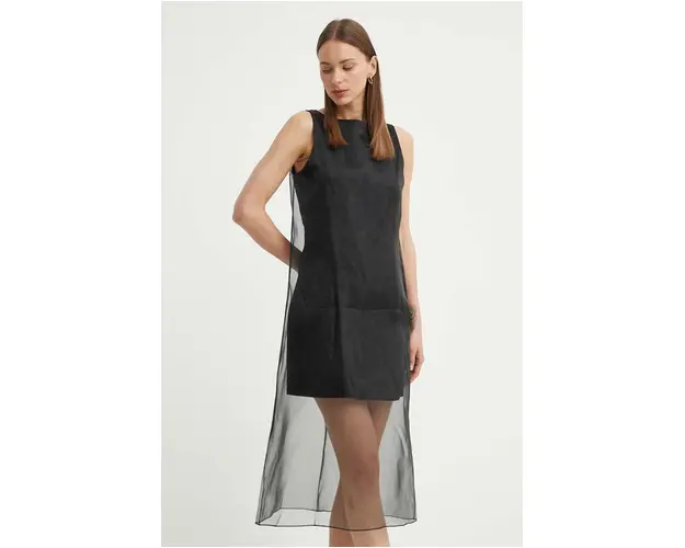 Theory rochie culoarea negru, mini, drept