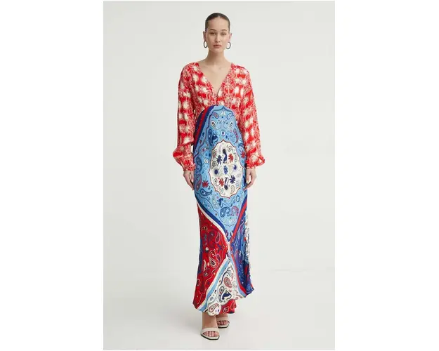 Never Fully Dressed rochie culoarea rosu, maxi, evazati