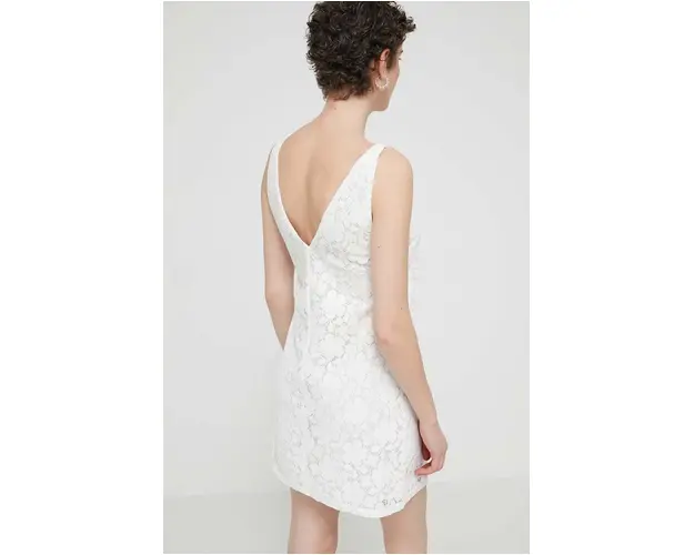 Desigual rochie LACE culoarea bej, mini, drept, 24SWVW48