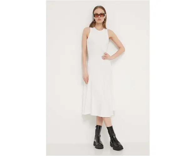 Desigual rochie FILADELFIA culoarea alb, midi, evazati, 24SWVK56