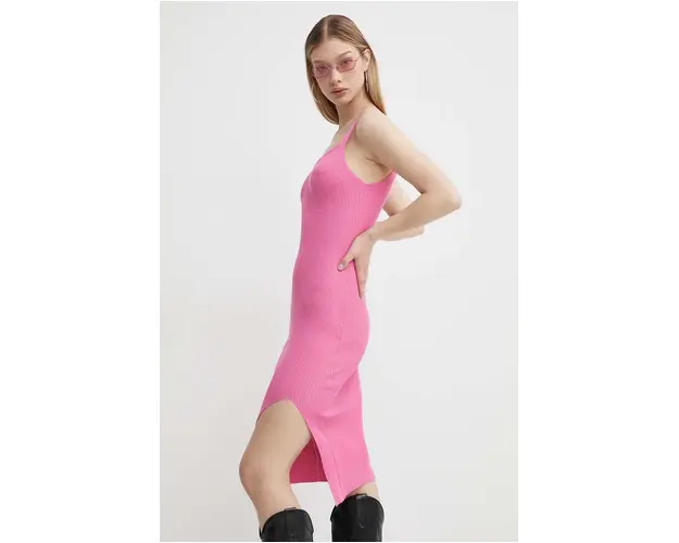 Sixth June rochie culoarea roz, midi, mulata