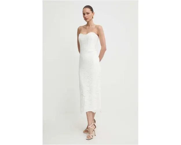 Bardot rochie KAYLEIGH culoarea bej, midi, mulata, 59147DB