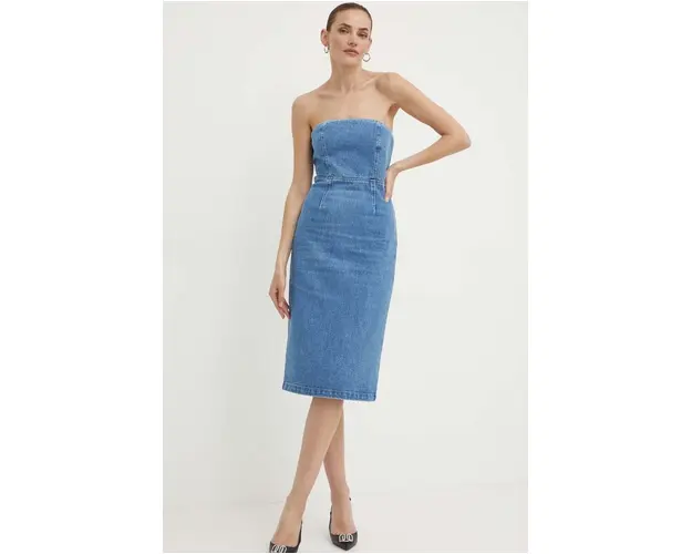 Bardot rochie jeans VANDA mini, mulata, 91355DB