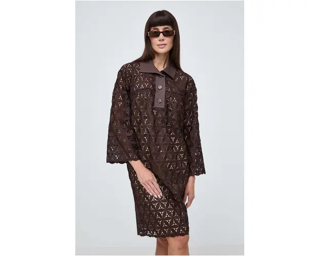 Weekend Max Mara rochie culoarea maro, mini, drept, 2415231013600 2415230000000