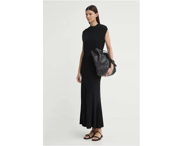 AERON rochie GULF culoarea negru, maxi, mulata, AW24RSDR501484