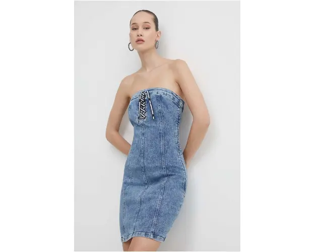 Karl Lagerfeld Jeans rochie jeans mini, mulata