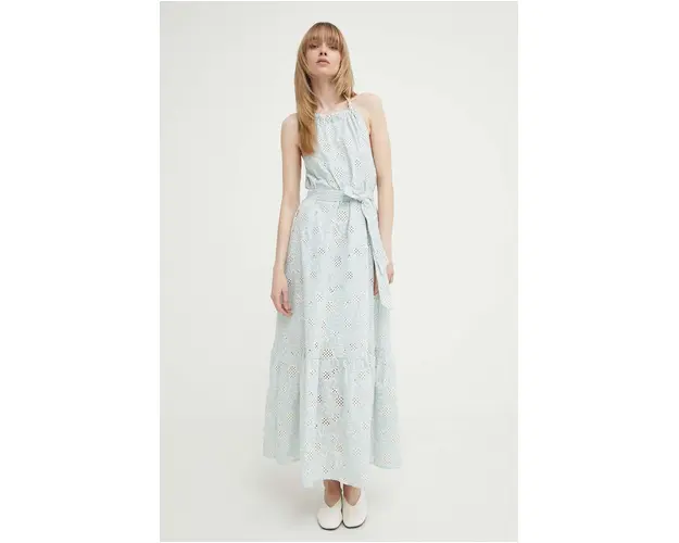 Bruuns Bazaar rochie din bumbac WoodbineBBKaia dress maxi, evazati, BBW3949