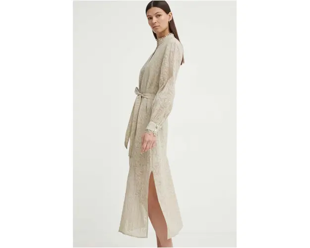 Bruuns Bazaar rochie MacluraBBCarlia dress culoarea bej, maxi, drept, BBW3994