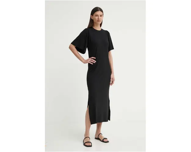 Bruuns Bazaar rochie LuteaBBNathalena dress culoarea negru, maxi, drept, BBW4019