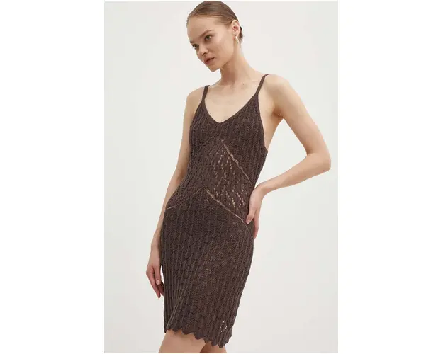 Superdry rochie culoarea maro, mini, mulata, W8011606A-8PZ