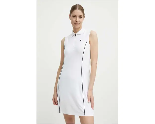 Peak Performance rochie sport Pique culoarea alb, mini, drept, G77183